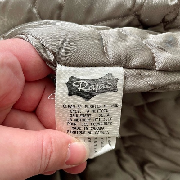 Vintage Rajac Leathers Penny Lane Fur Trim Leather Coat Longline Grey Size Small - Picture 9 of 12